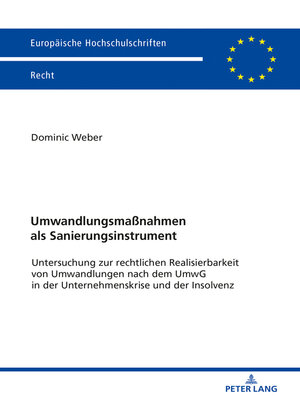 cover image of Umwandlungsmaßnahmen als Sanierungsinstrument